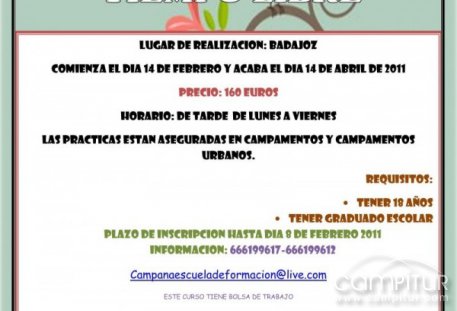 Curso de Monitor de Ocio y Tiempo Libre en Badajoz 