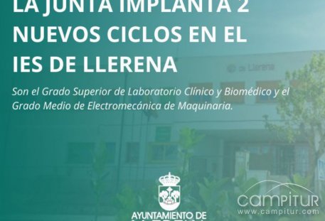Nuevas oportunidades formativas en el IES de Llerena con la implantación de dos ciclos innovadores